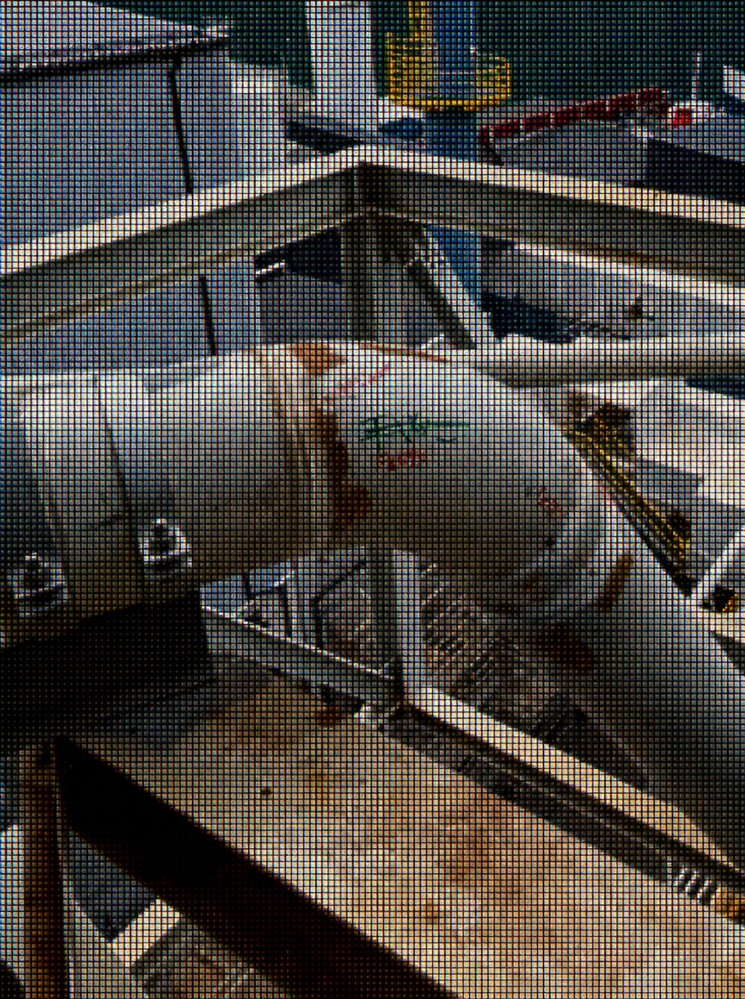 Welding work on an industrial steel structure